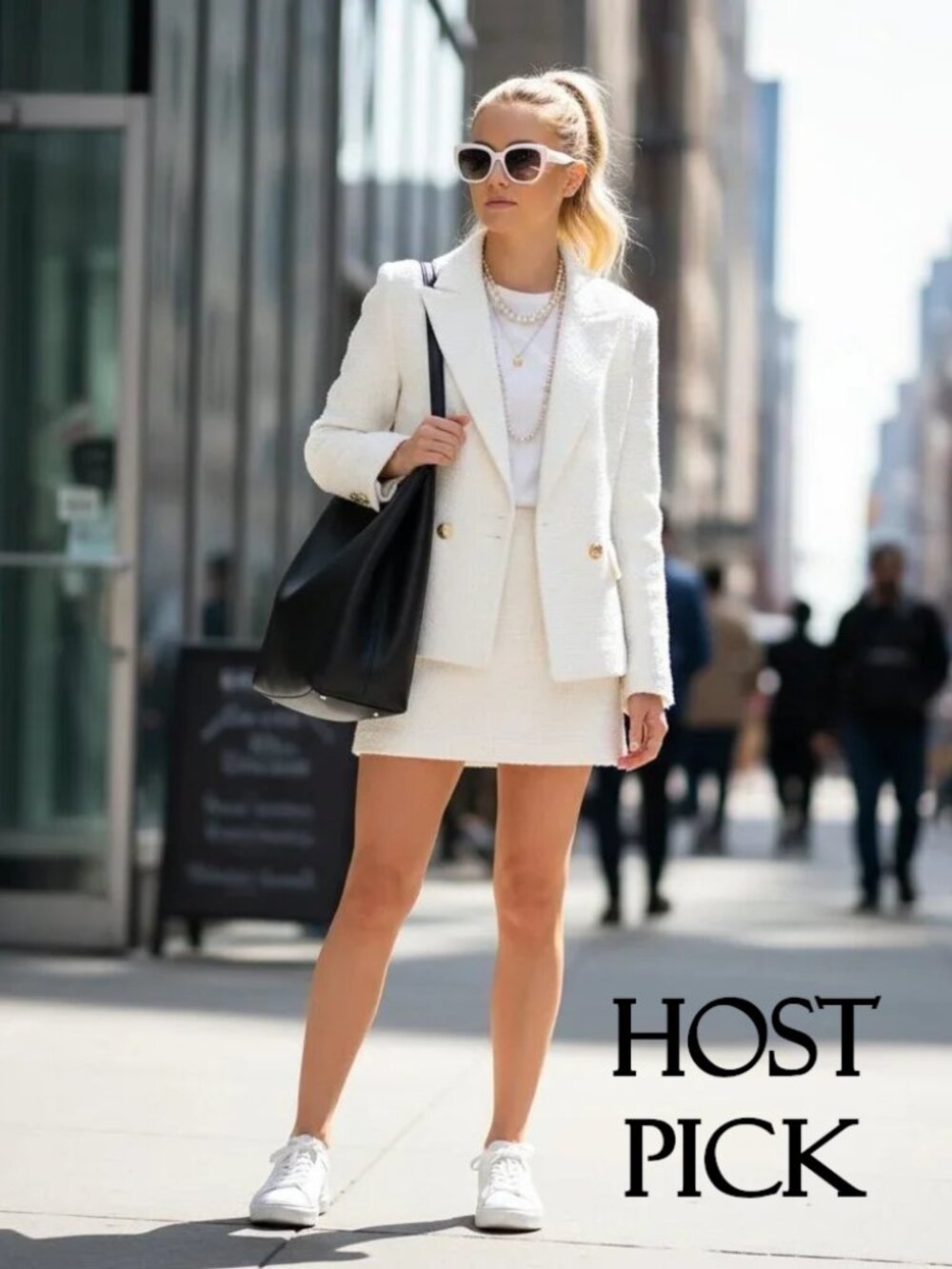 NWT Rachel Zoe white double breasted tweed like cropped blazer, S